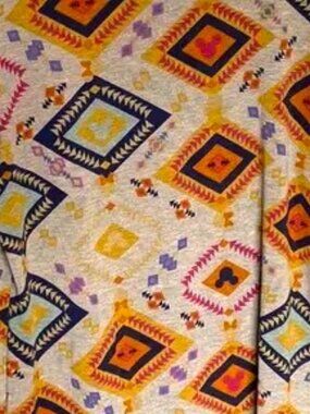 LuLaRoe Gigi Fitted Top Disney MKickey Mouse 2XL Geometric Southwestern Aztec